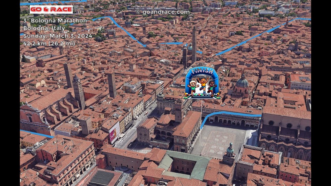 3° Bologna Marathon (2024): fly over the marathon 3D course map!