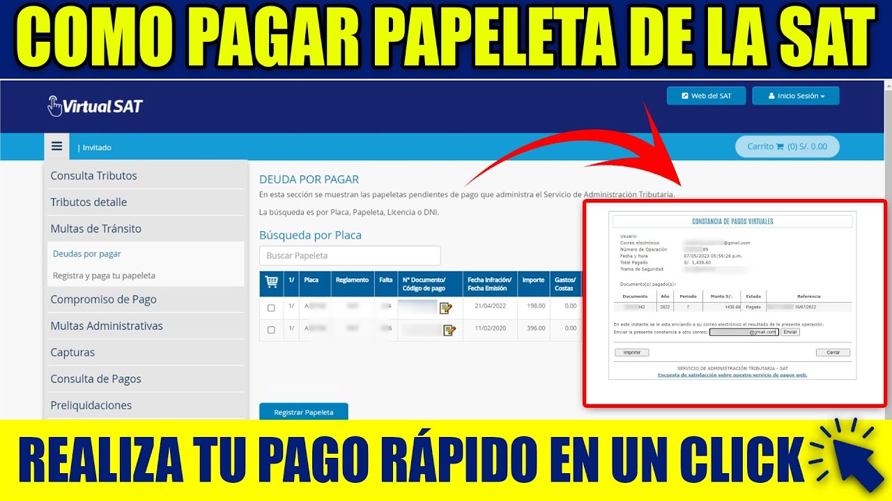 COMO PAGAR PAPELETA DE LA SAT - LIMA PASO A PASO DESDE CASA
