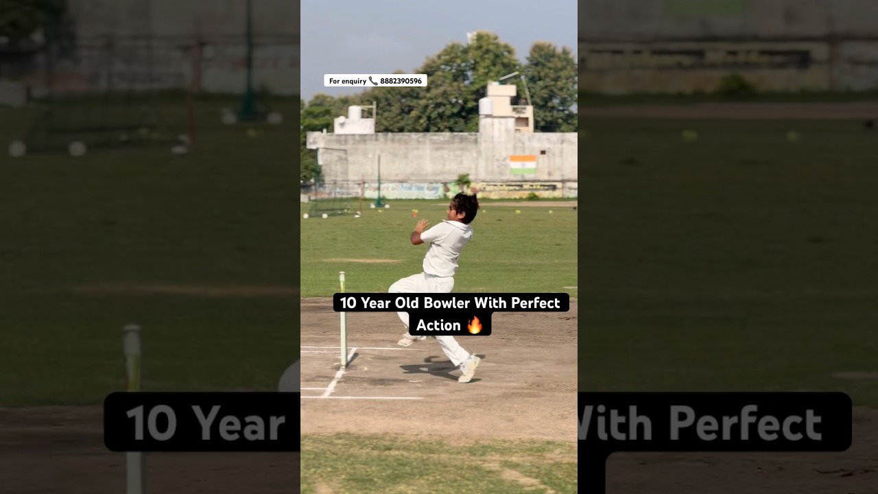 10 Year Old Bowler With Perfect Action 🔥#shorts #cricket #viral #ytshorts