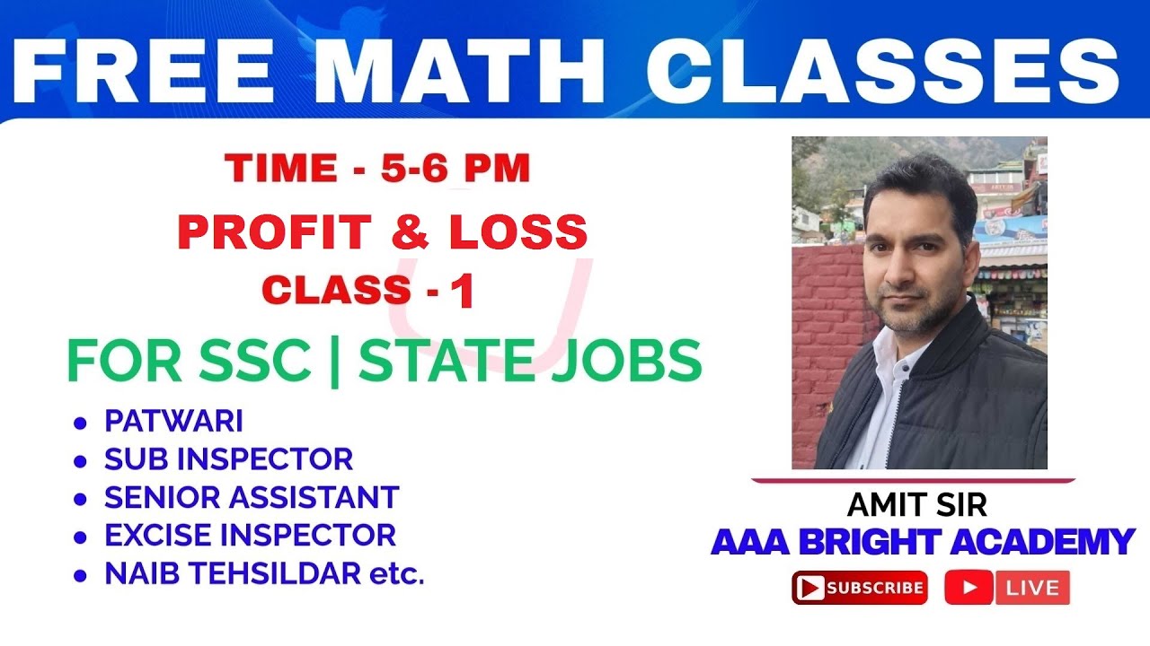 Free Maths Classes: Profit & Loss Class 1