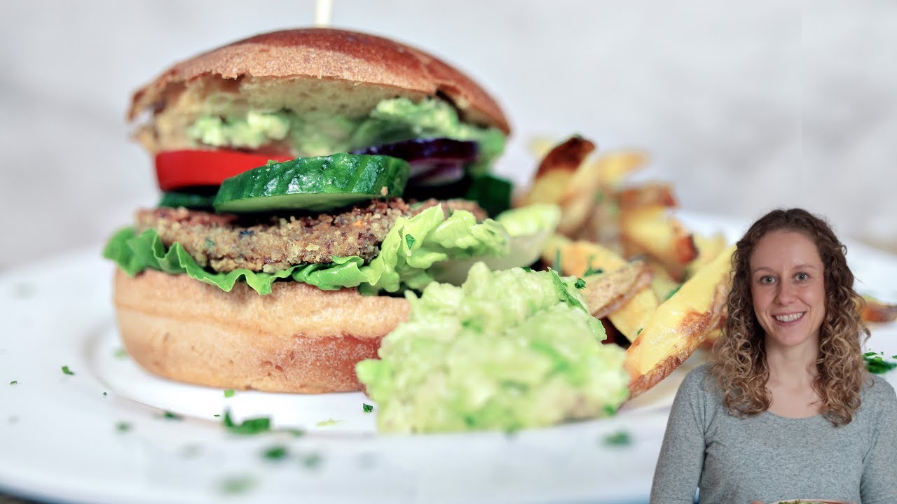 Glutenfreier & VEGANER BURGER mit Pommes | *ohne ei, milchfrei, weizenfrei*