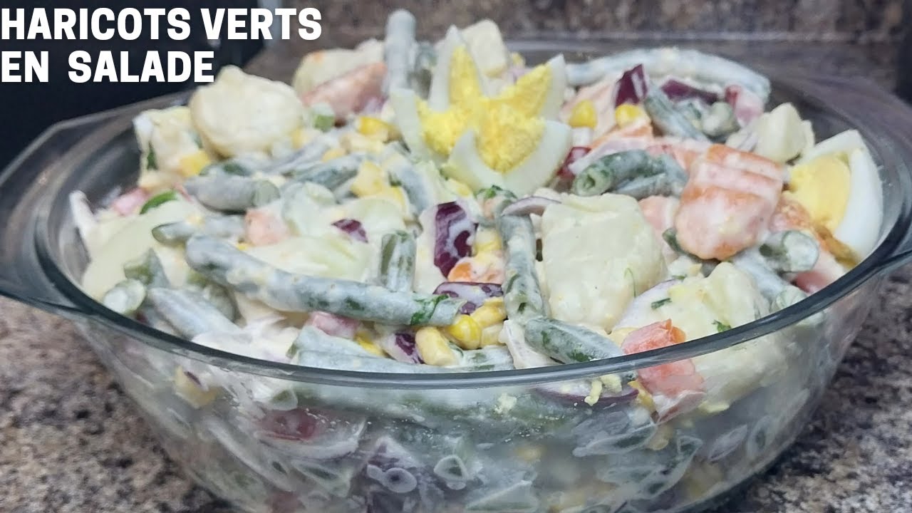 salade des haricots verts aux pommes de terre, délicieux hors d'œuvre froid pour l'été  !