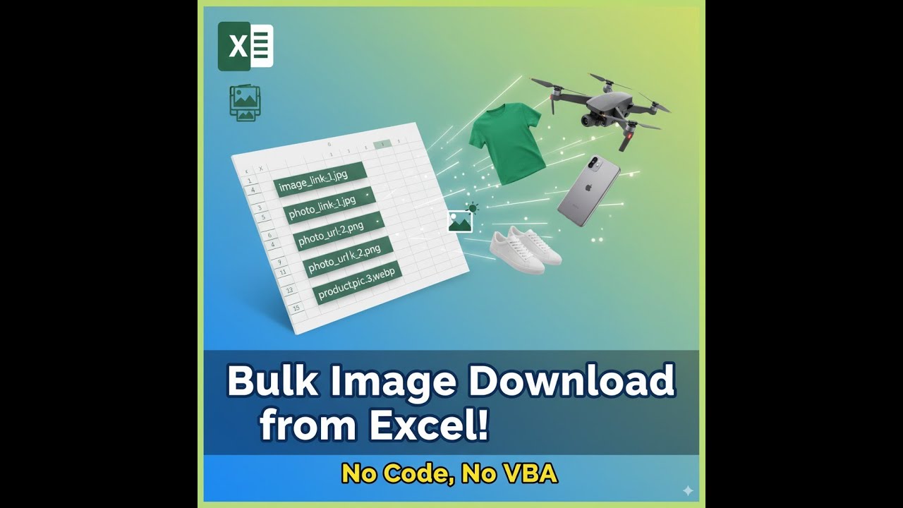 Bulk Image download with excel using image link/url |NO tool No VBA |optimize listing wok|