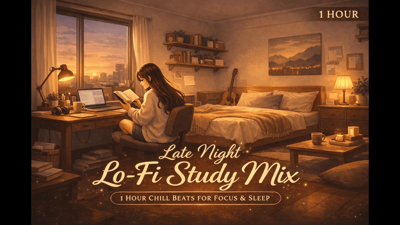 🌙 Late Night Lo-Fi Study Mix | 1 Hour Chill Beats for Focus & Sleep