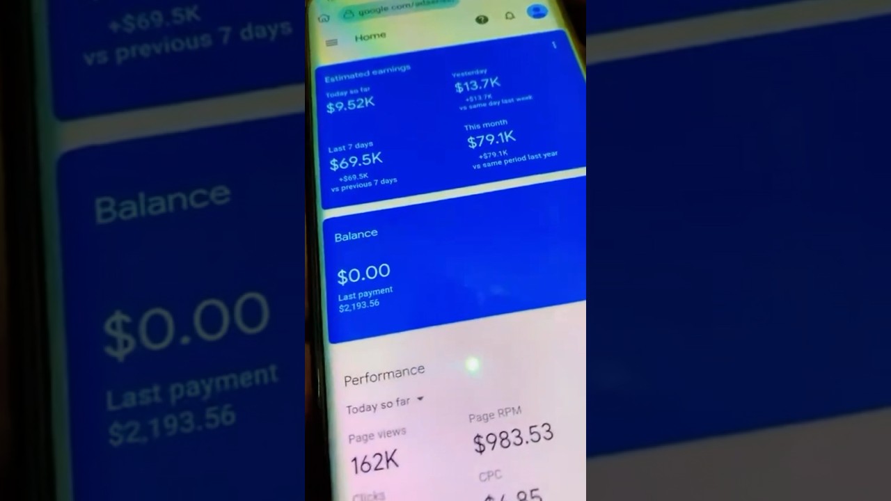 $79k Adsense Earnings 😳😳😳😳 #adsense #googleadsenseupdate #googleadsense