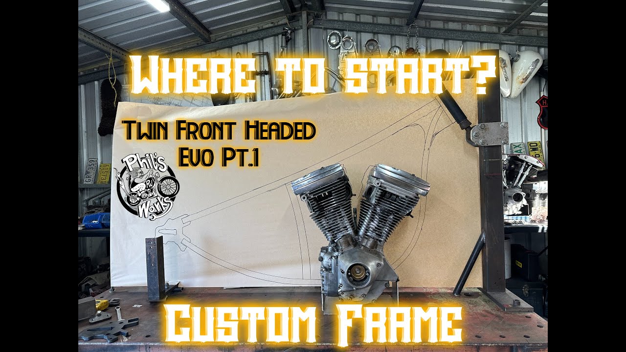 Twin Front Headed Evo Chopper With Jesse James Inspired Gold Digger Frame. PWE Ep1.