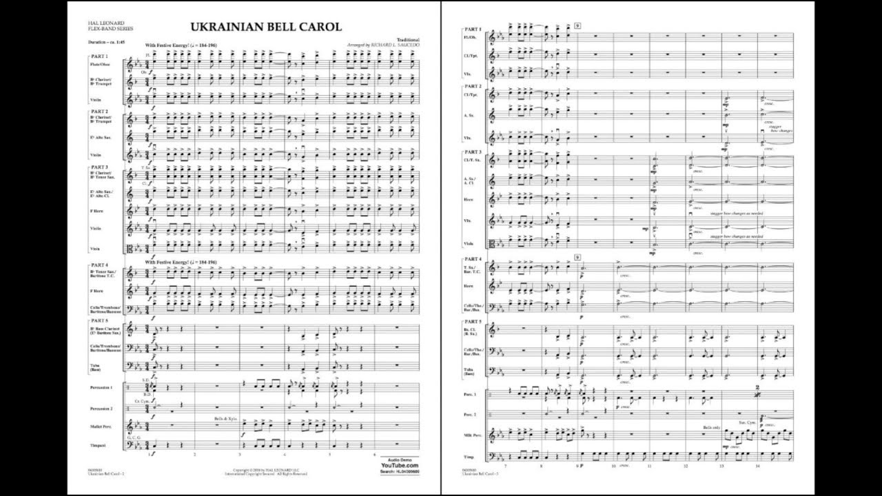 Ukrainian Bell Carol arranged by Richard L. Saucedo