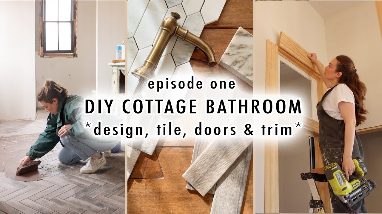DIY COTTAGE BATHROOM EP1 *design, tile, doors & trim* | XO MaCenna