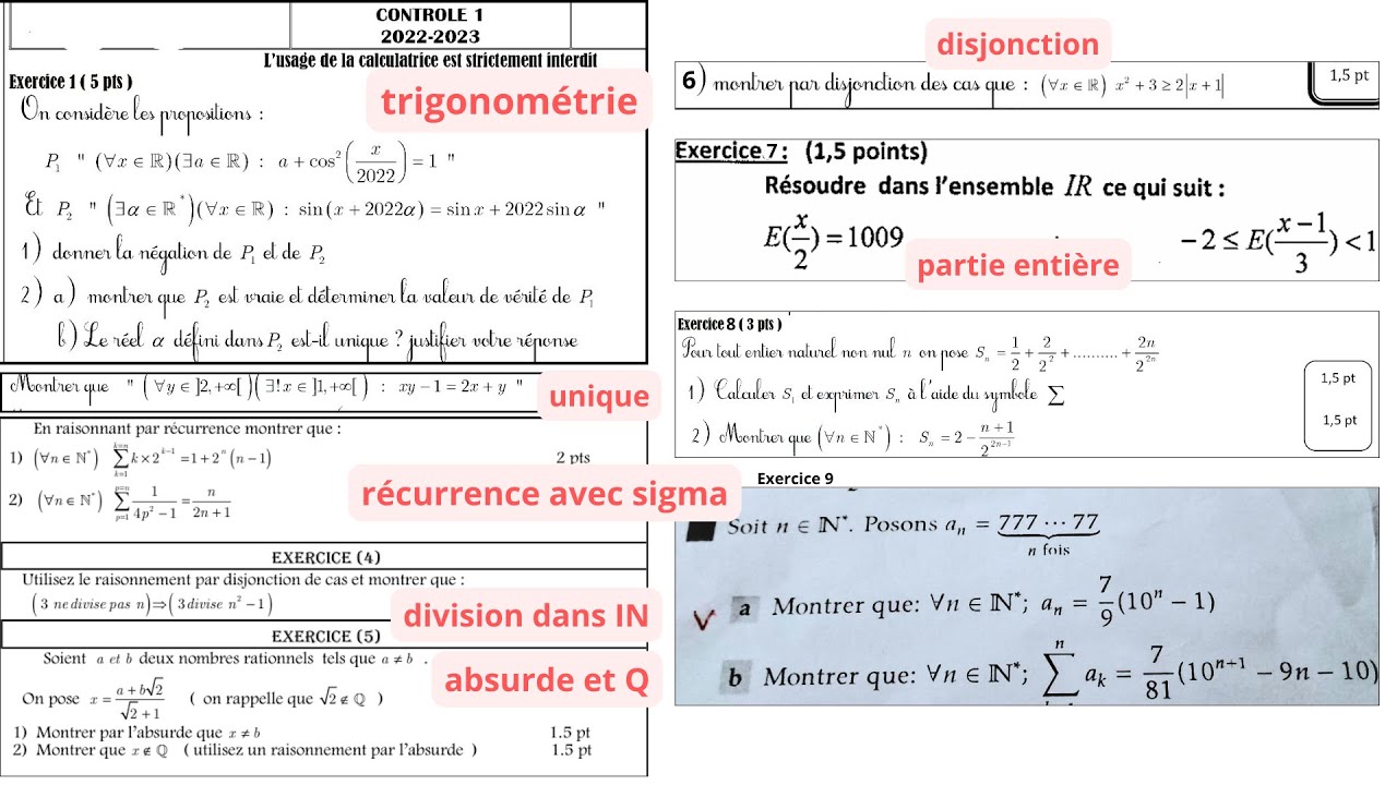 Logique -1 BIOF- Exercice type corrigé (partie3)- الإستعداد للإمتحان الأول - تصحيح واضح علوم رياضية