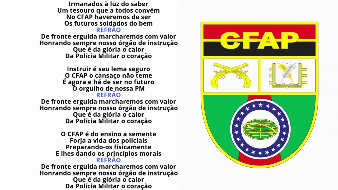 Can&ccedil;&atilde;o do CFAP PMPB