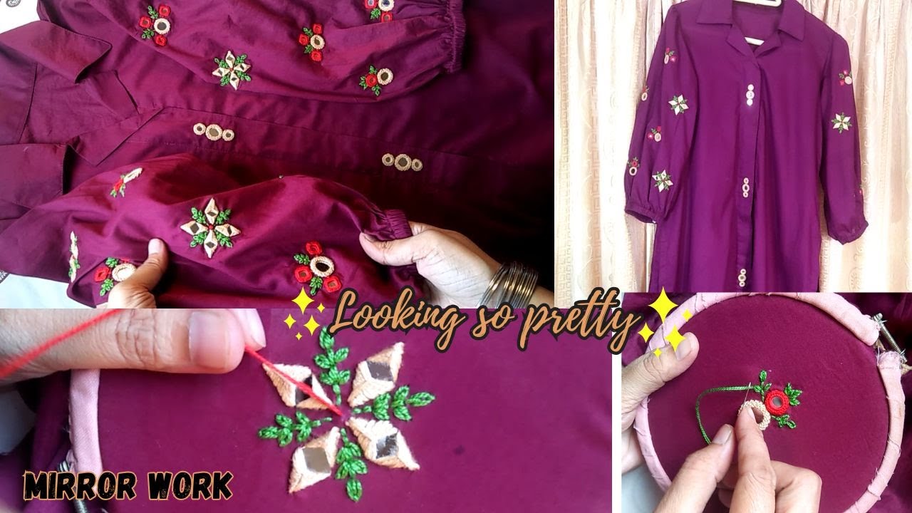 Most Beautiful Mirror Work Dress || 4 Different Mirror Work Techniques || SALEEQA CHANNEL