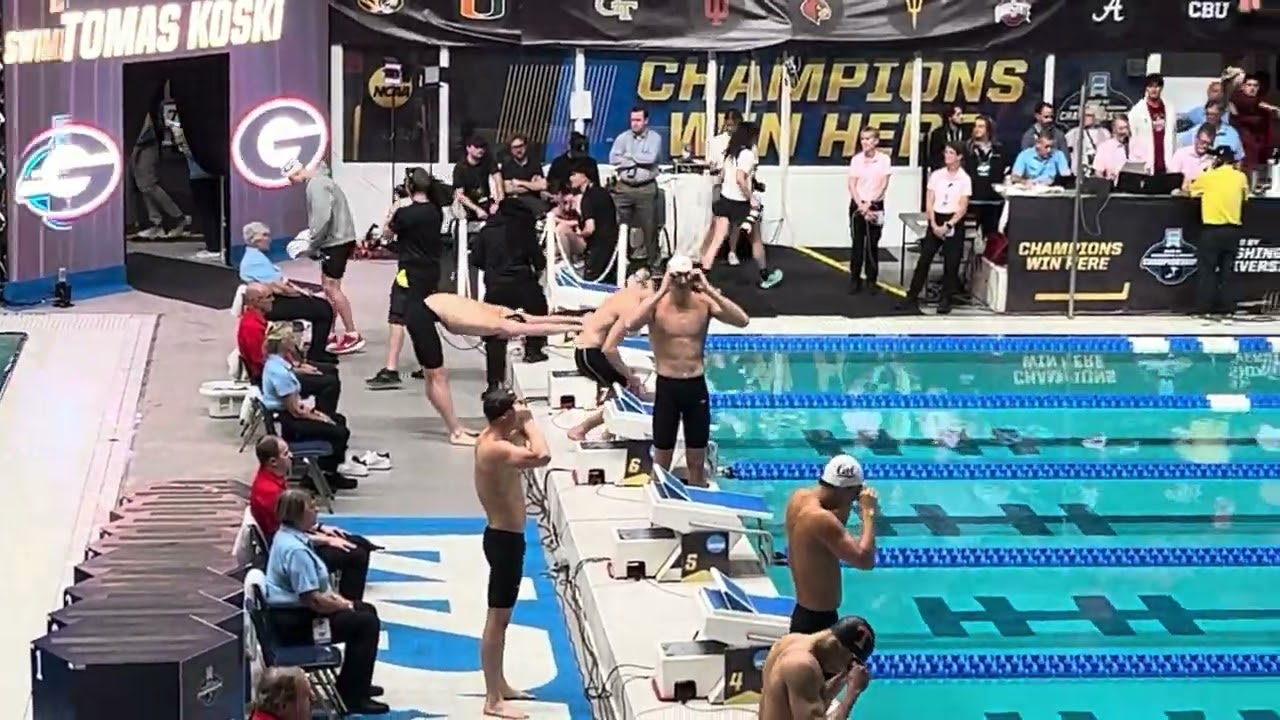 2025 NCAA D1 Swimming Championships 200 Yard Freestyle | NCAA RECORD Luke Hobson