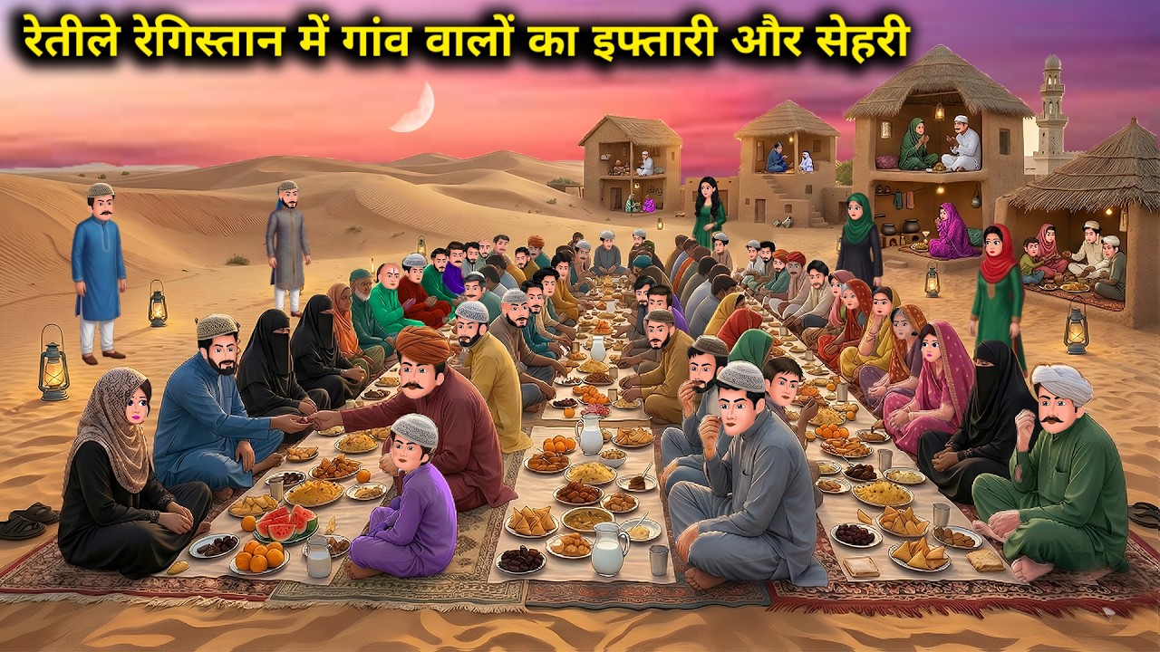 रेतीले रेगिस्तान में गांव वालों का इफ्तारी और सेहरी| Desert Villagers’Iftar & Sehri | Moral Story 