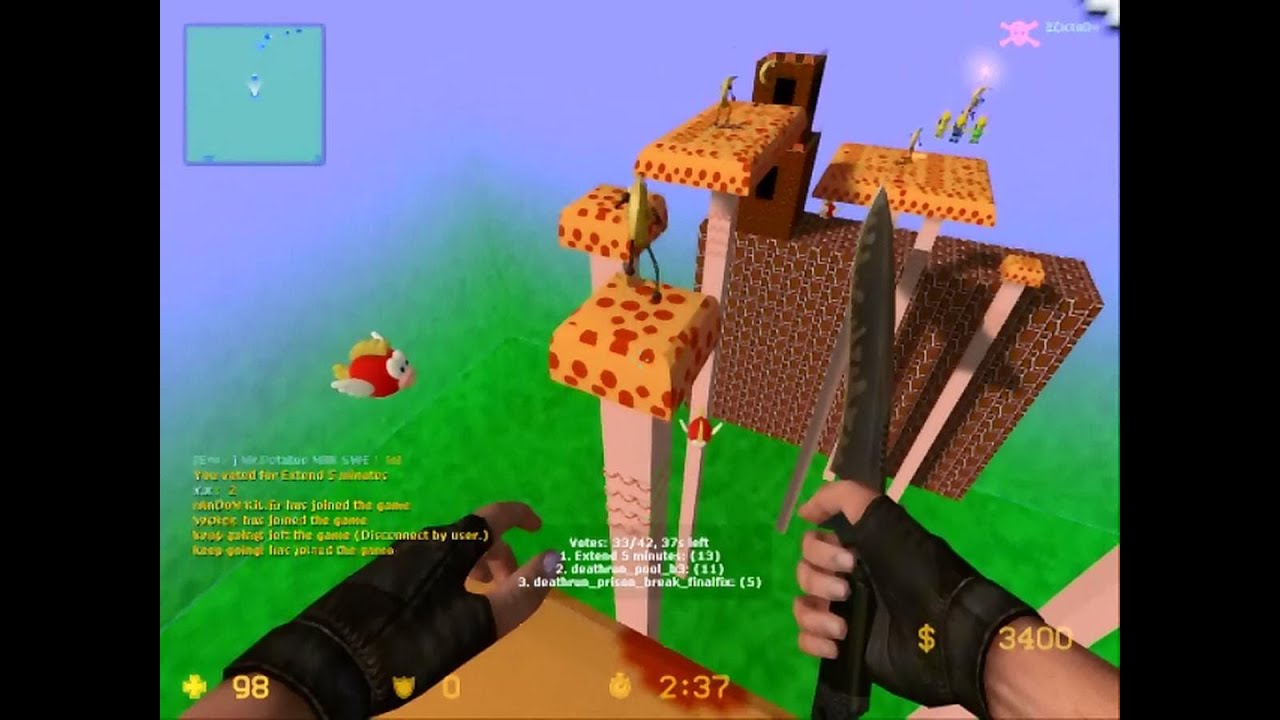 Counter Strike Source Mario World Deathrun gameplay video