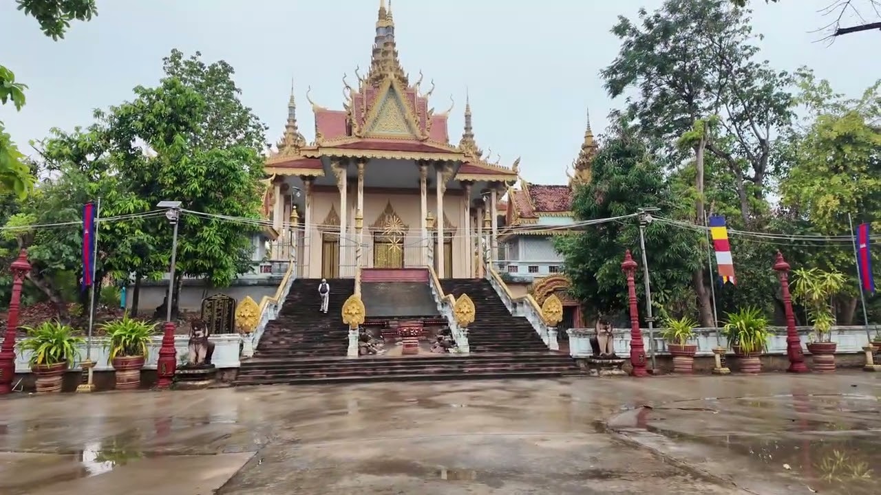 temple and rice paper making 🇰🇭