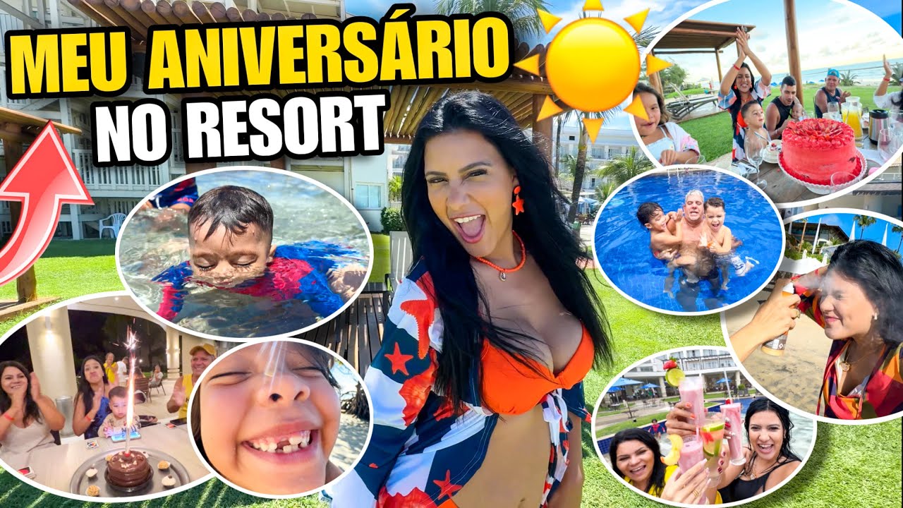 MEU ANIVERSÁRIO NO RESORT!!! *MEU FILHO APRENDEU A NADAR* 😱🥳🎉✈️
