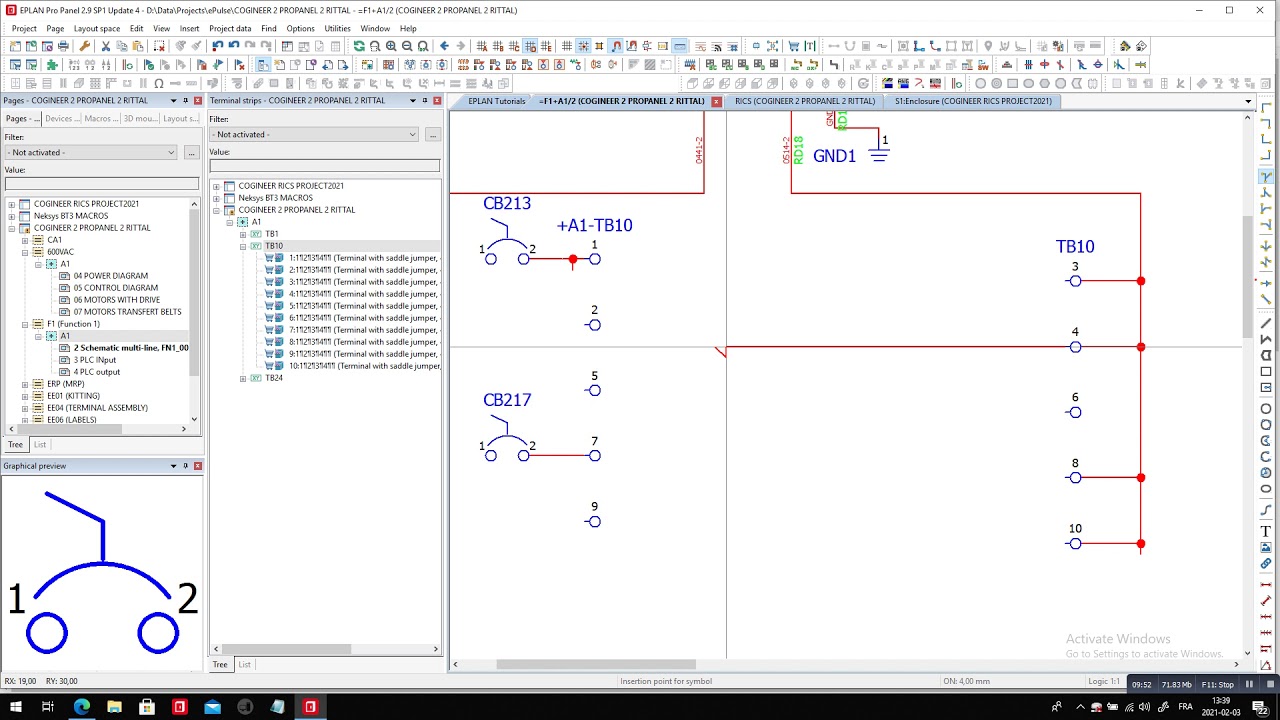 EPLAN Learning about Terminal blocks and wiring diagrams