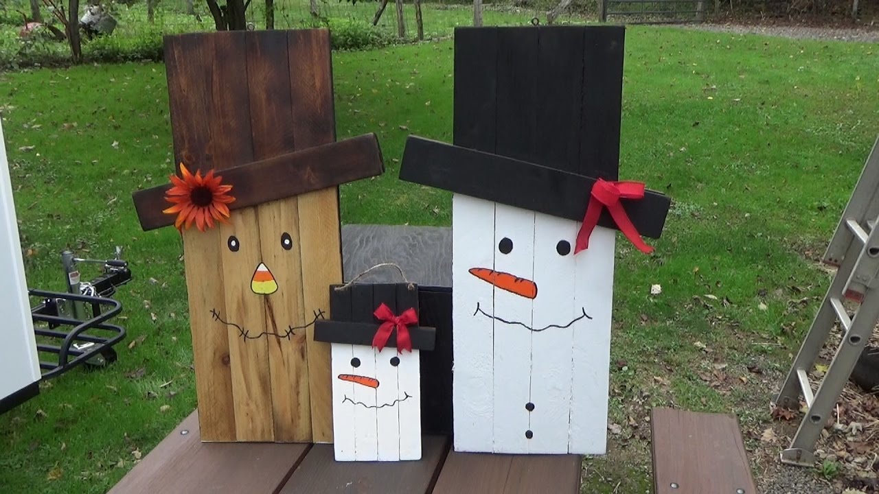 mini snowman scarecrow craft
