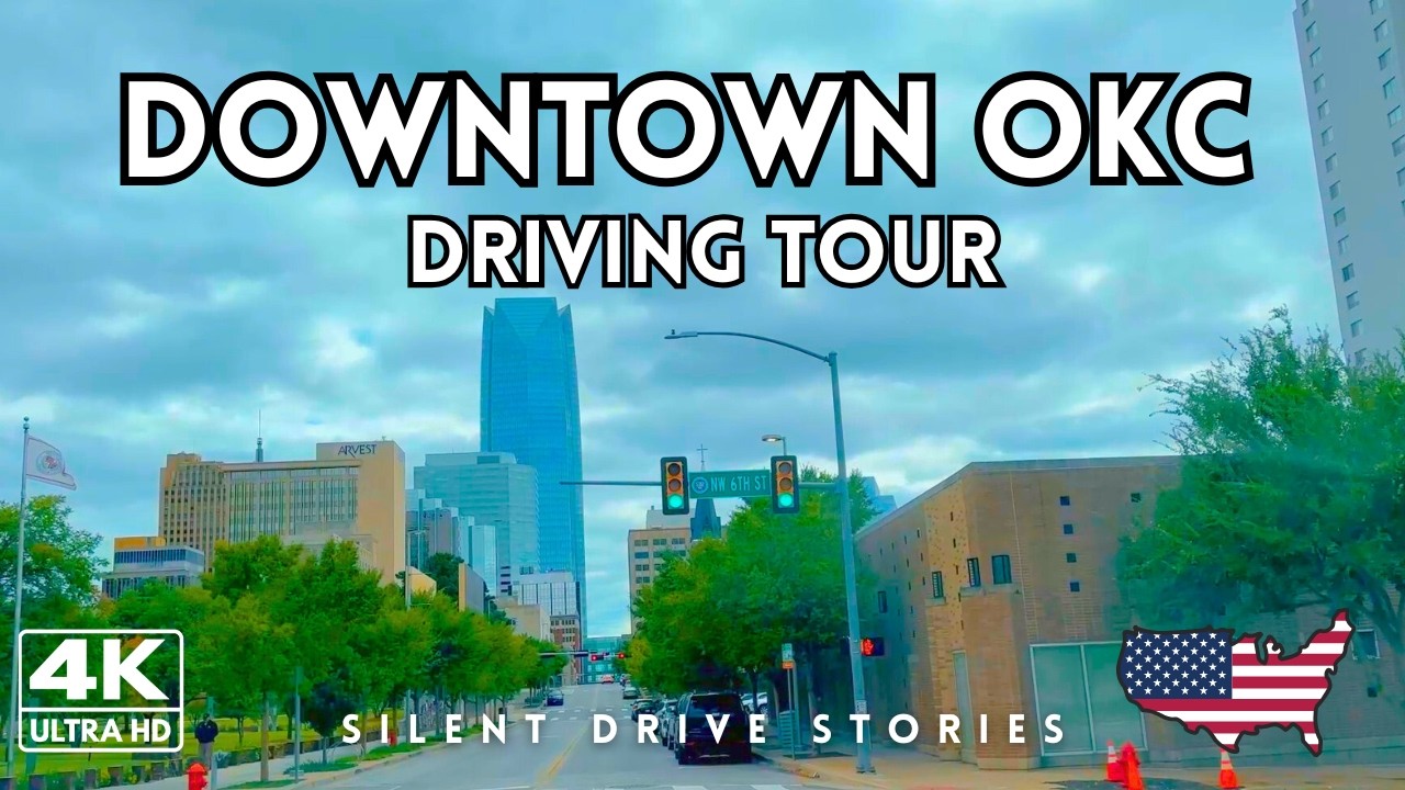 Driving Downtown Oklahoma City 4K | Urban Streets & Traffic | No Talking