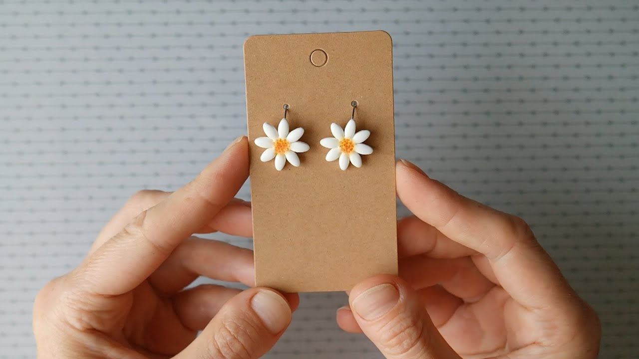 Daisy earrings -Cercei Margareta  lucrati manual din lut polimeric#handmade #flowers #tutorial