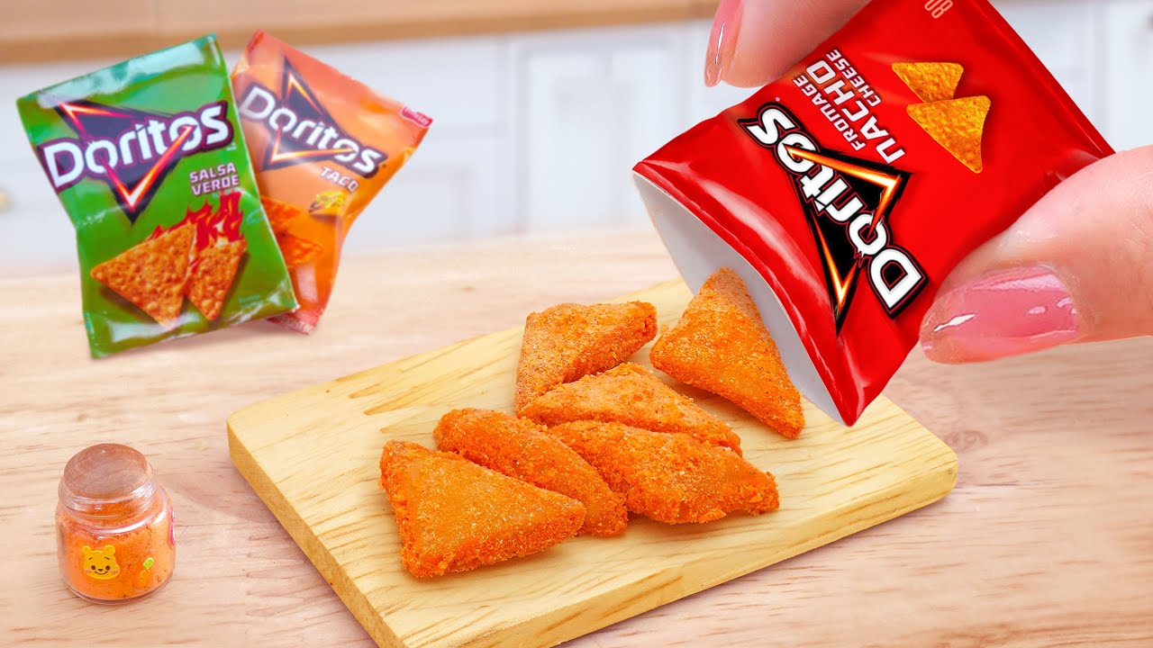 Crunchy Doritos Recipe 😋 How To Make Miniature Doritos Nacho Cheese 🍟 Snack Time Tina Mini Cooking