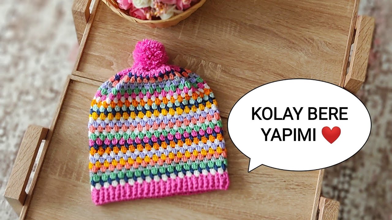 EASY KOLAY BERE YAPIMI ✅ 2❤️Artan ipleri değerlendirdim ❤️Kolay ve güzel bir bere yaptım❤️ örgü bere