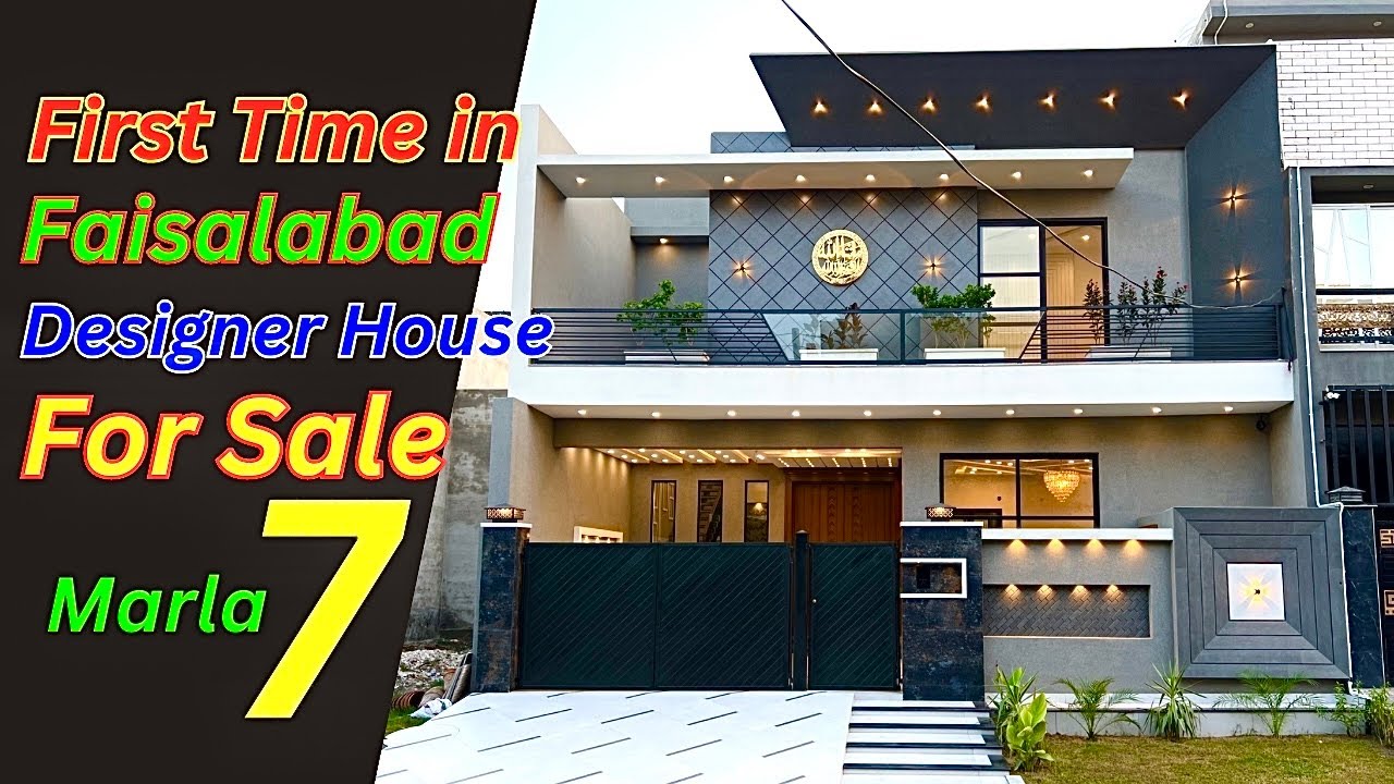 Seven marla luxury house for sale in canal road Eden garden faisalabad 7 marla ghar for sale naqsha