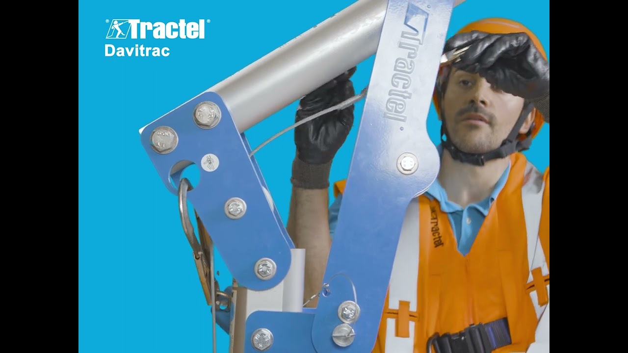 Potence Davitrac Tractel avec treuil Scafor R et l'antichute Stopfor K.