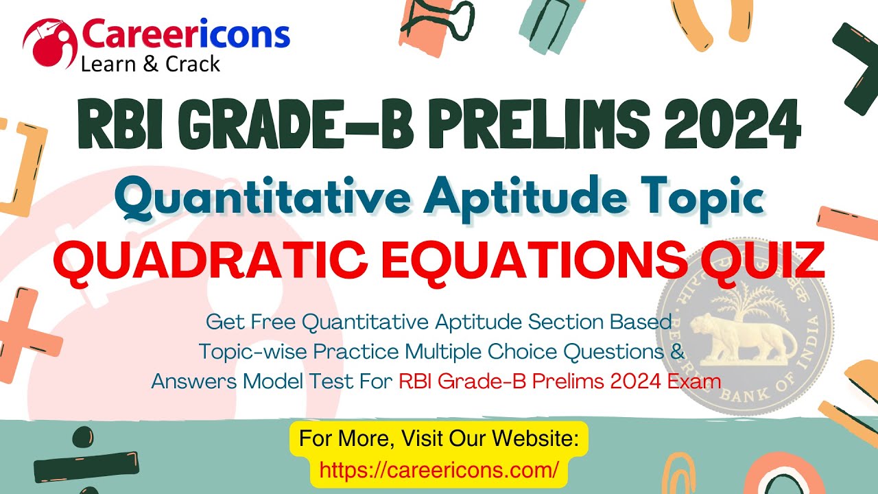 Free Quadratic Equation Aptitude Questions RBI Grade B Prelims 2024 #rbi #rbigradeb #rbigradeb2024