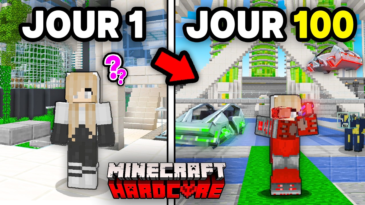 J'ai surv&eacute;cu 100 Jours dans le FUTUR sur Minecraft Hardcore ! - [FILM]