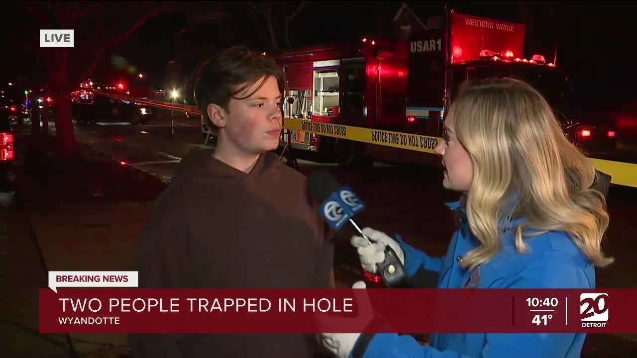 Rescue effort underway after apparent hole collapse in Wyandotte