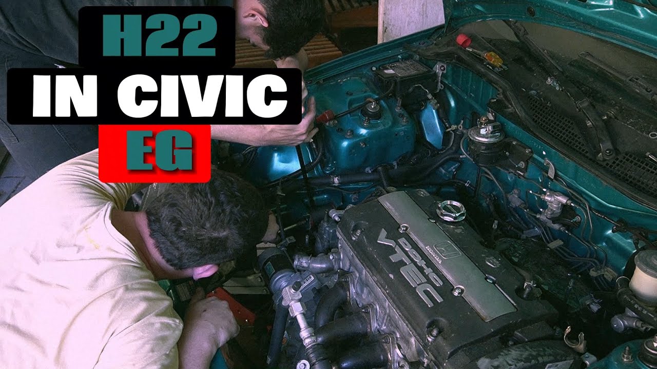 MOTOR H22 YA ADENTRO DEL CIVIC SWAP