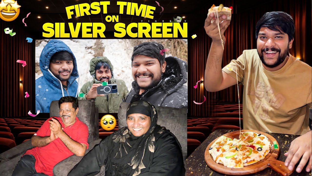 💢మాయా first time movie screen మీద కనిపించ మా అమ్మ నాన్న reaction aitey🥹 #food #dailyvlog #familyvlog