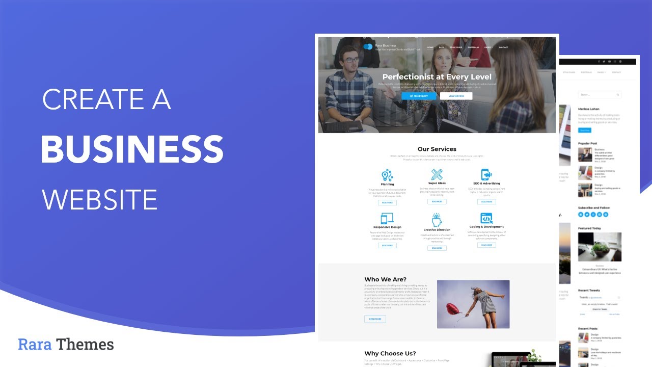 How To Create A Business Website In 2024 | Rara Business WordPress Theme