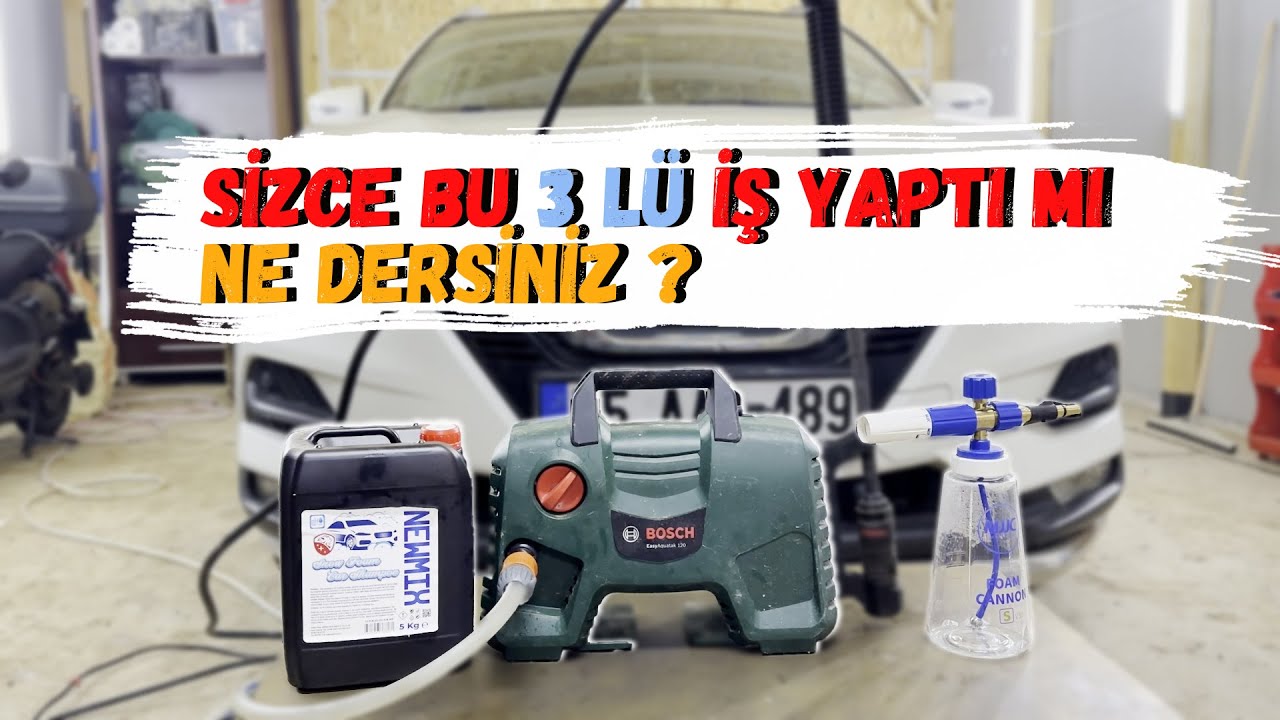 Bosch easy aquatak yıkama makinesi, MJJC foam köpük aparatı, Newmix snow foam şampuan