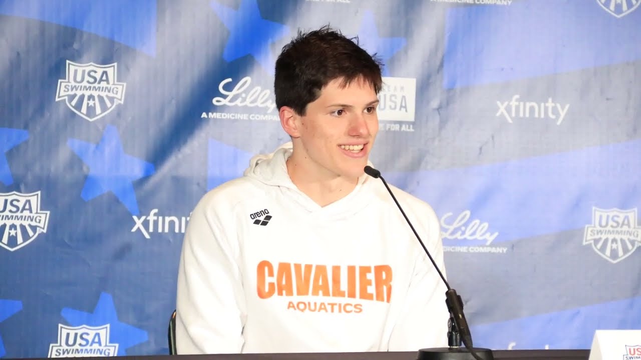 Thomas Heilman 200 Fly Press Conference, Youngest Male Olympic Swimmer Since Michael Phelps