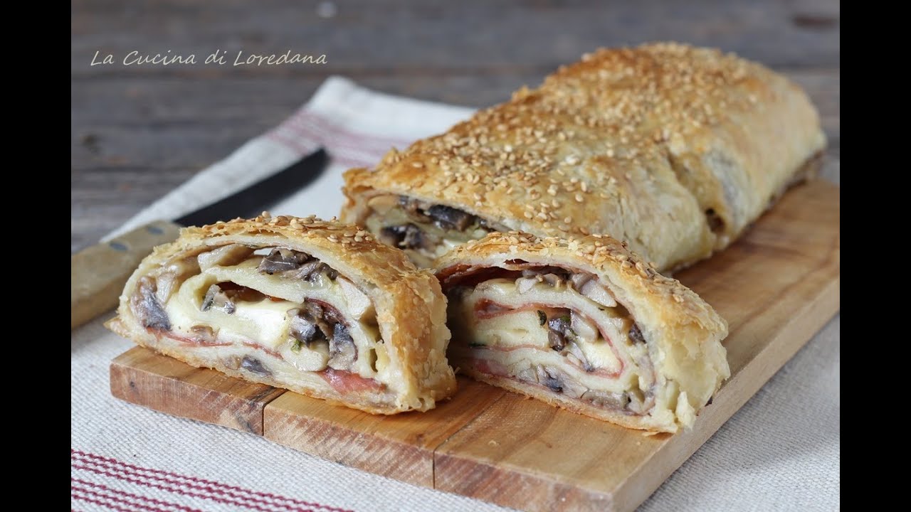 Rotolo con funghi e speck - Sfizioso e saporito