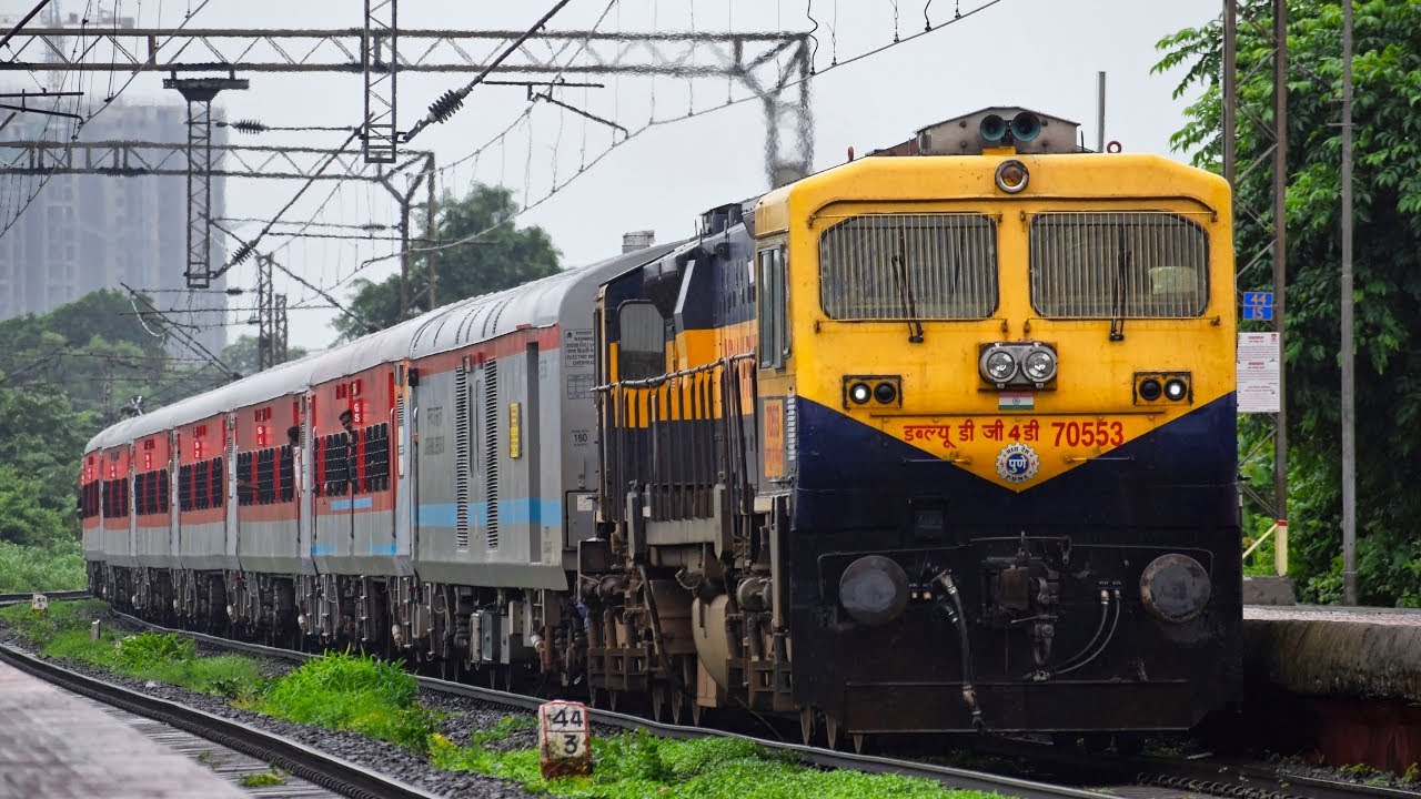 First LHB Run: 16346 NETRAVATI Express with New Modern LHB Rakes passes Dativali : Indian Railways