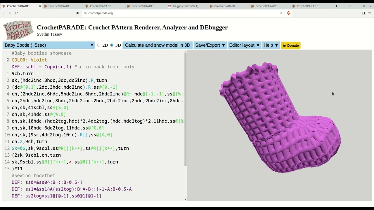 Tutorial: 2D/3D Crochet Patterns with CrochetPARADE (Part 1: Overview)