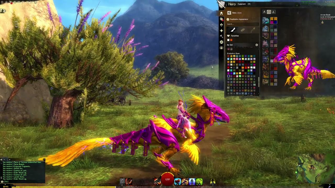Guild Wars 2 - Raptor skin - Charged Feathered Raptor