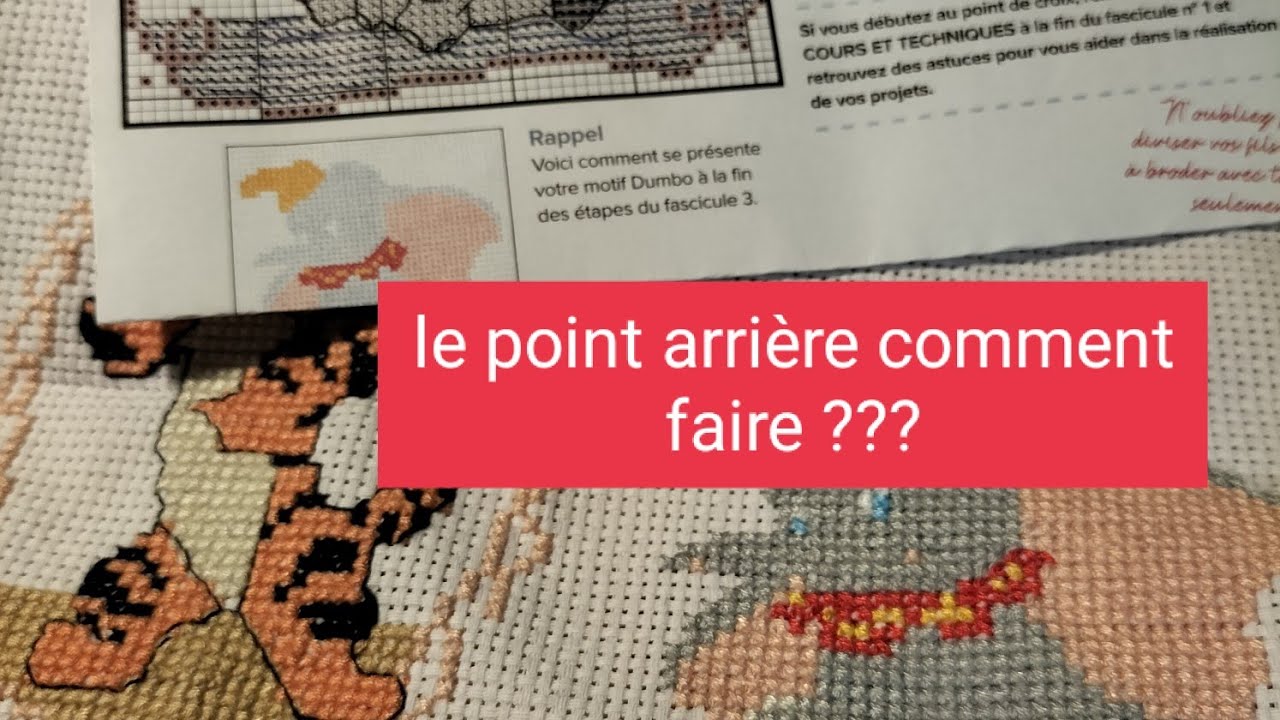 🤩comment faire le point arrière? au point de croix 🤩
