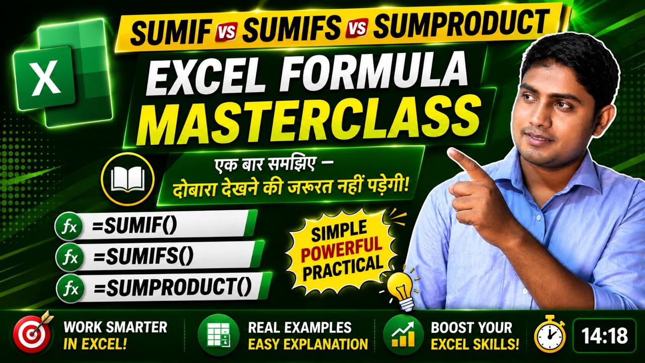 SUMIF, SUMIFS & SUMPRODUCT Made Simple — Master Excel in One Video!