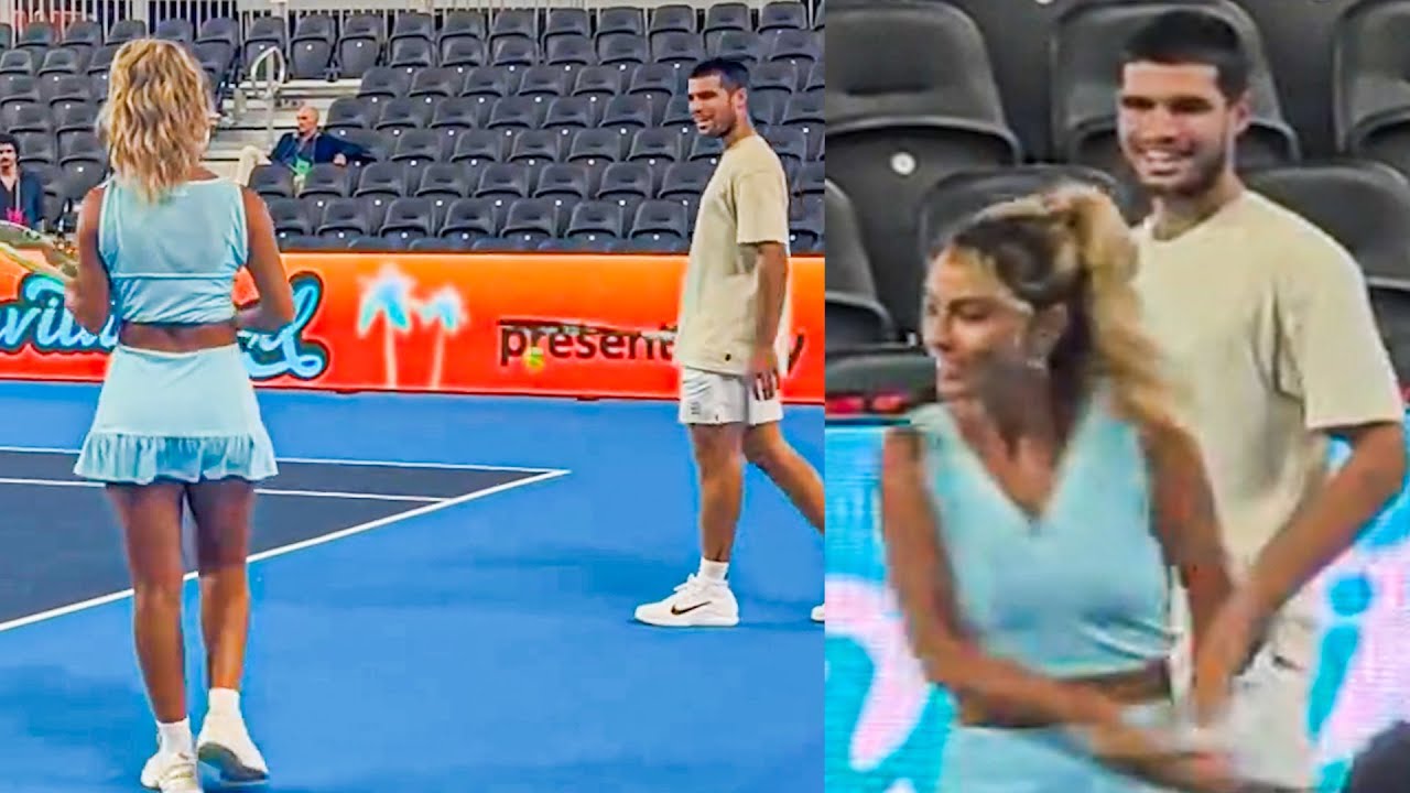 Alcaraz&rsquo;s Reaction When a Stunning Tennis Player Came to Play with Him