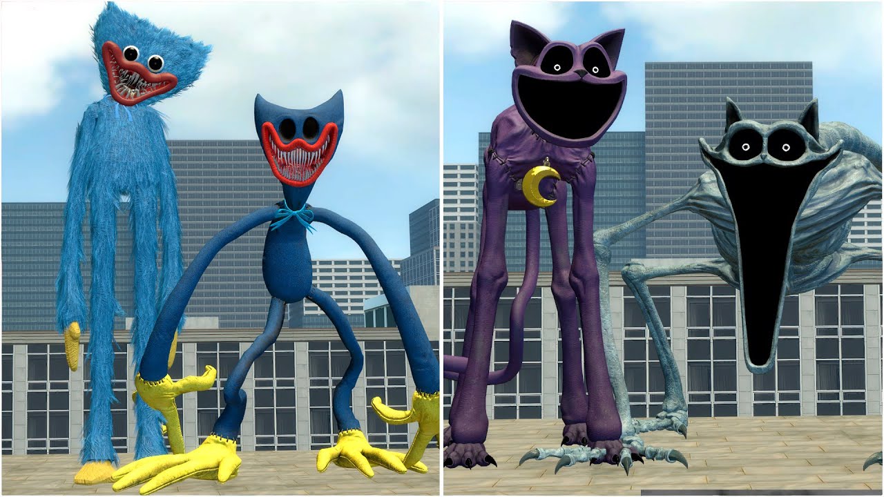 TEAM HUGGY WUGGY VS TEAM CATNAP, SURVIVING POPPY PLAYTIME MONSTERS in Garry’s Mod!