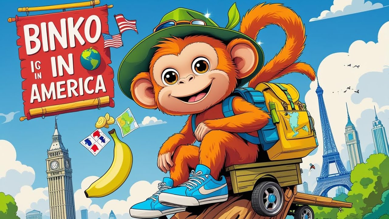 Binko in New York | Nursery rhymes and kids songs #binko #trending #monkey #rhymes #story