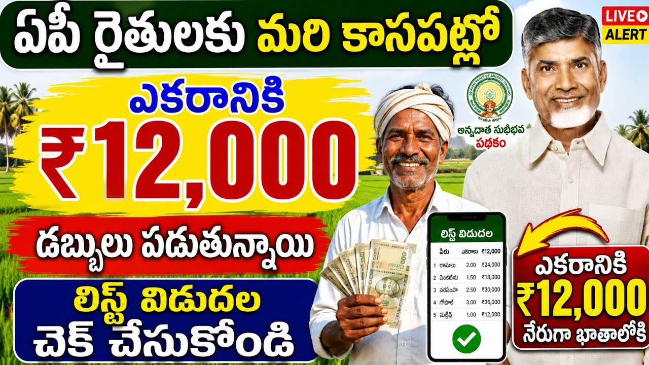 ఏపీ రైతులకు మరి కాసేపట్లో ఖాతాల్లోకి ₹12000 జమ లిస్ట్ విడుదల|input subsidy payment status 