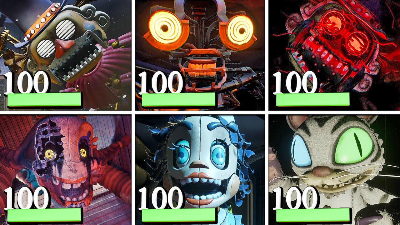 FNAF Secret of The Mimic - All CHASE Scenes With Healthbars