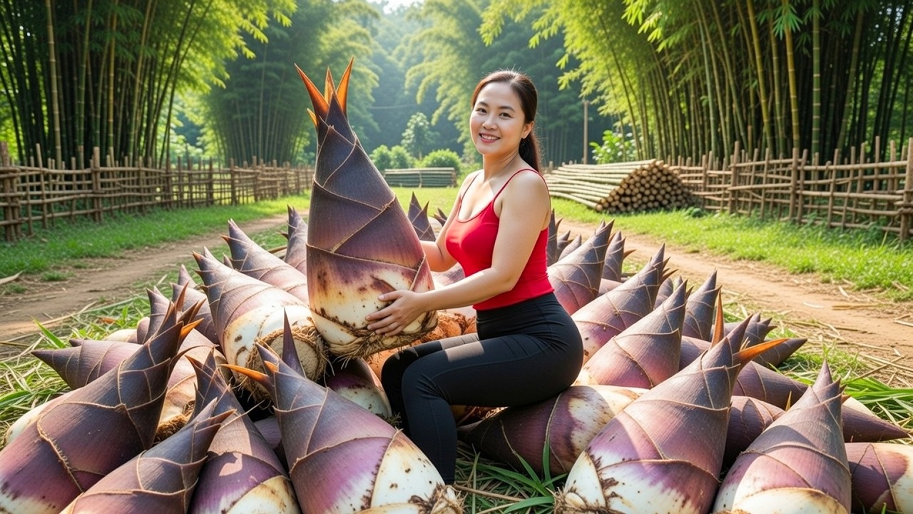 Harvesting Thousands of Fresh Bamboo Shoots to Sell at the Market | Emma Daily Life