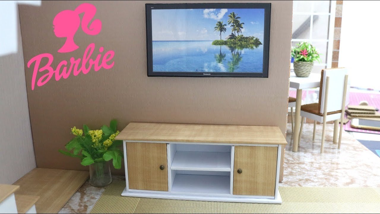 COMO FAZER RACK, TV E QUADROS PRA SALA DA BARBIE