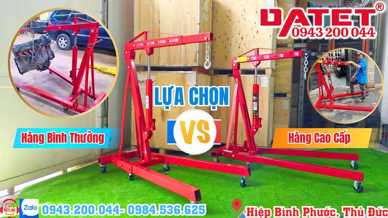 Cẩu móc động cơ 2 tấn chất lượng cao USA | 2 Ton Folding Shop Crane | Hydraulic Engine Hoist